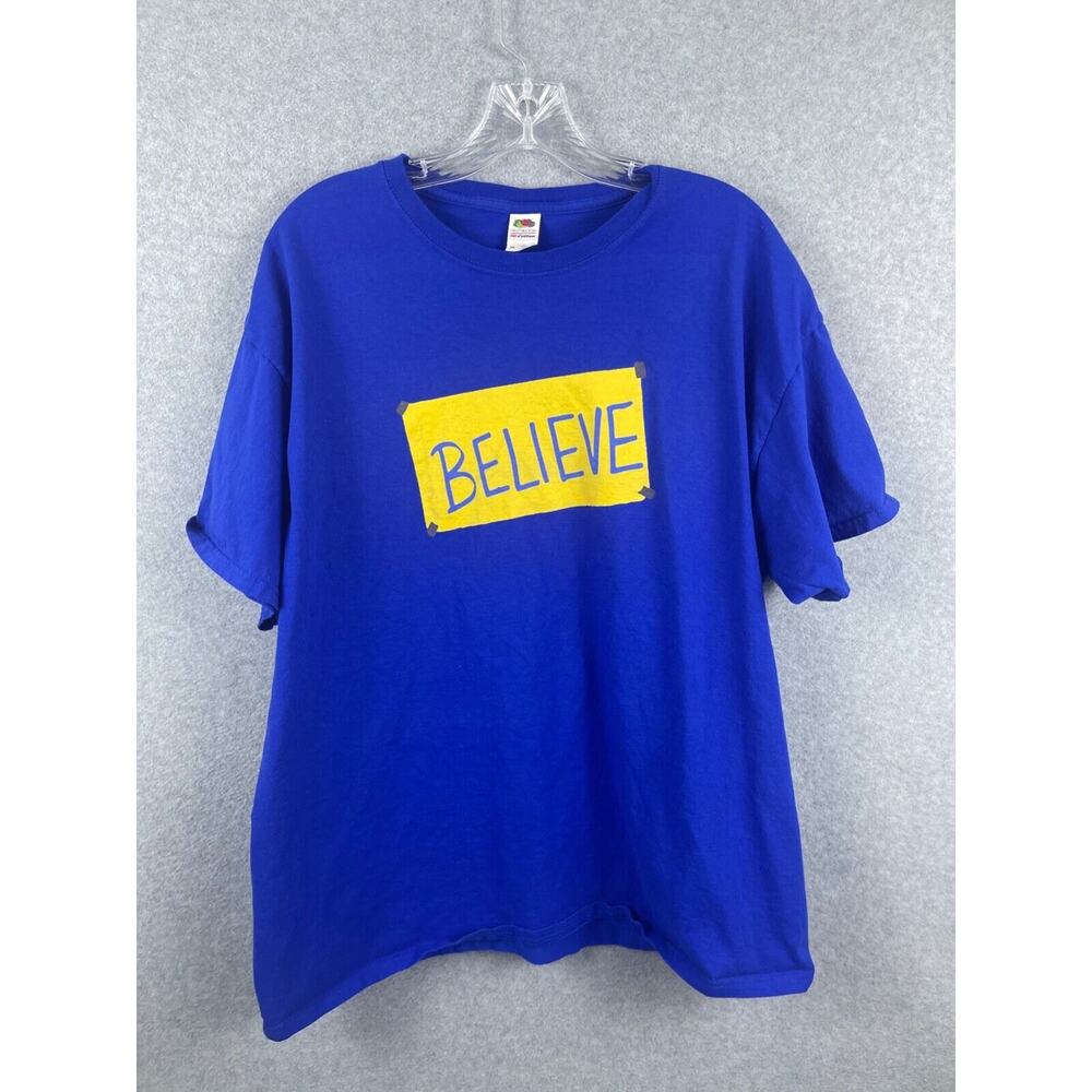 Ted‎ Lasso Believe Shirt Men's XL Blue Short Sleeve Comedy Funny TV Show Tee